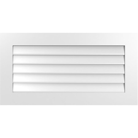 Ekena Millwork Vertical Surface Mount PVC Gable Vent: Non-Functional, w/3-1/2"W x 1"H, Standard Frame, 38"W x 20"H GVPVE38X2001SN